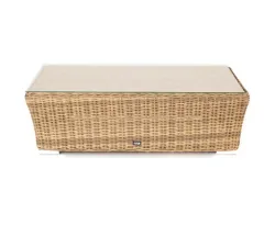 "Капучино" журнальный столик из искусственного ротанга, цвет соломенный