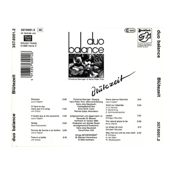 Duo Balance – Blutezeit CD