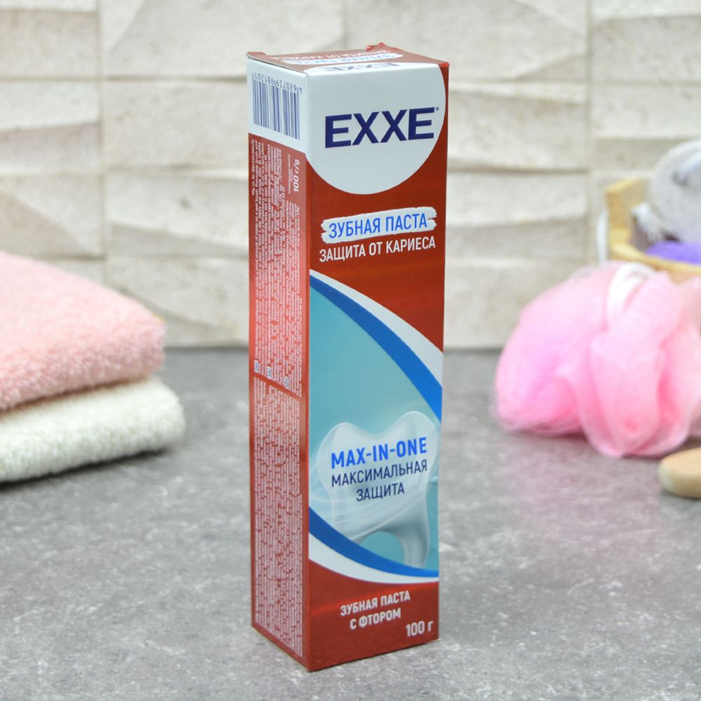 Зубная паста "Максимальная защита от кариеса Max-in-one" 100г EXXE