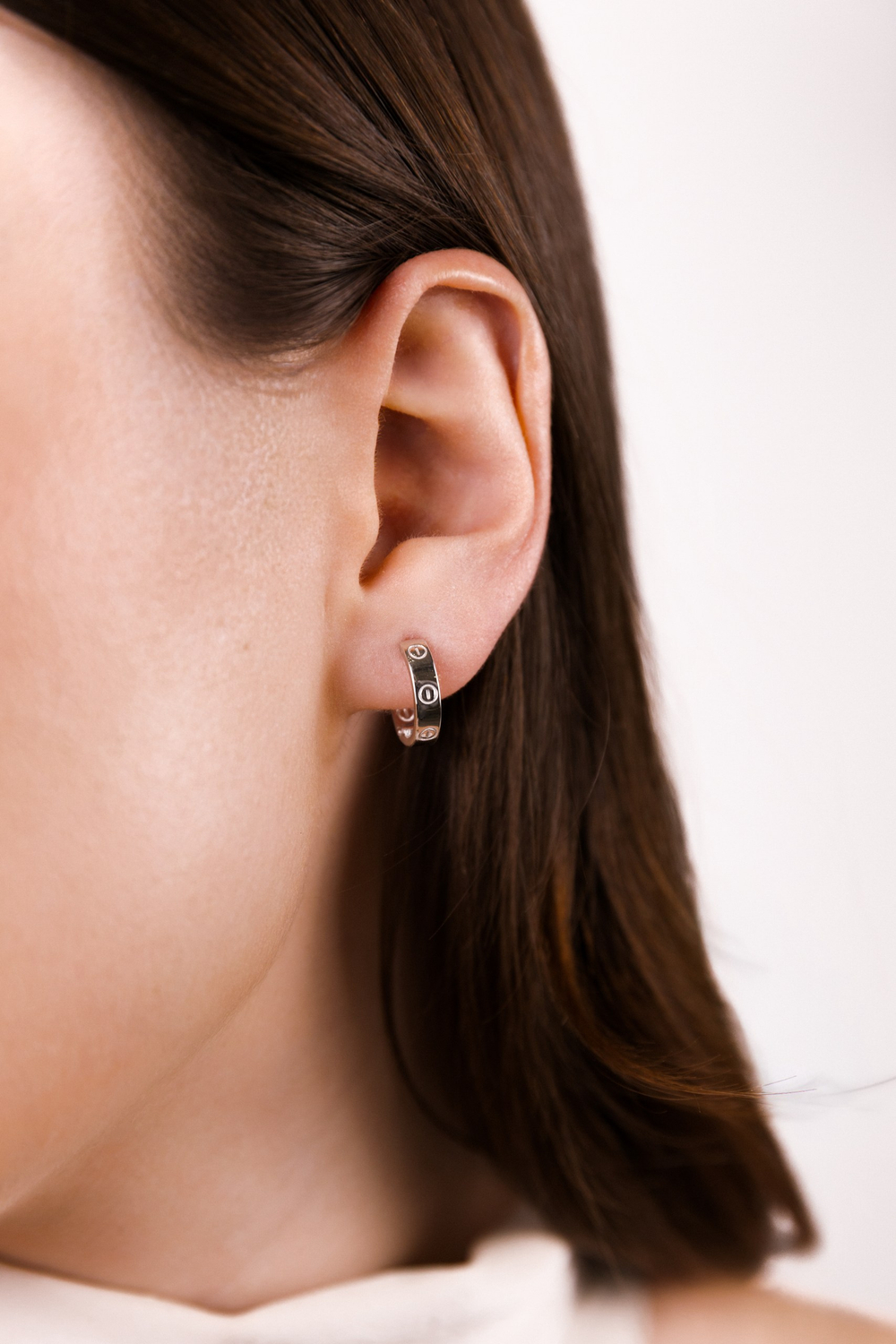 Серьги - конго с винтами в серебре