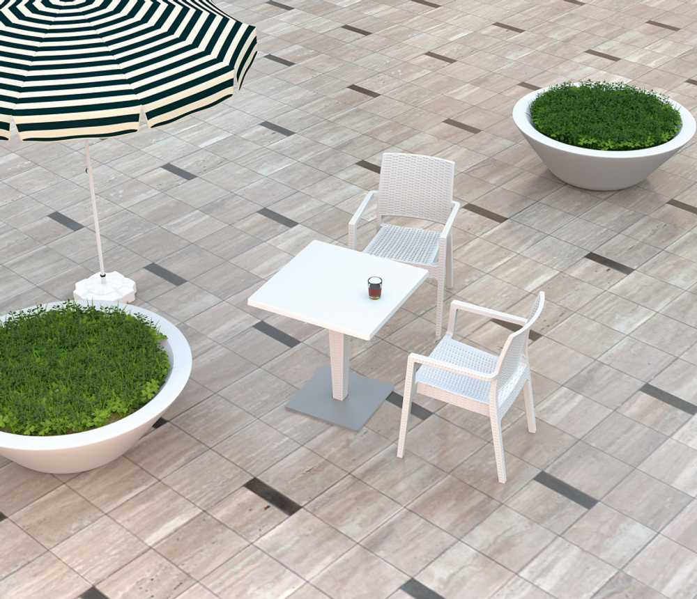 Кресло пластиковое плетеное, Siesta Contract Ibiza, белый