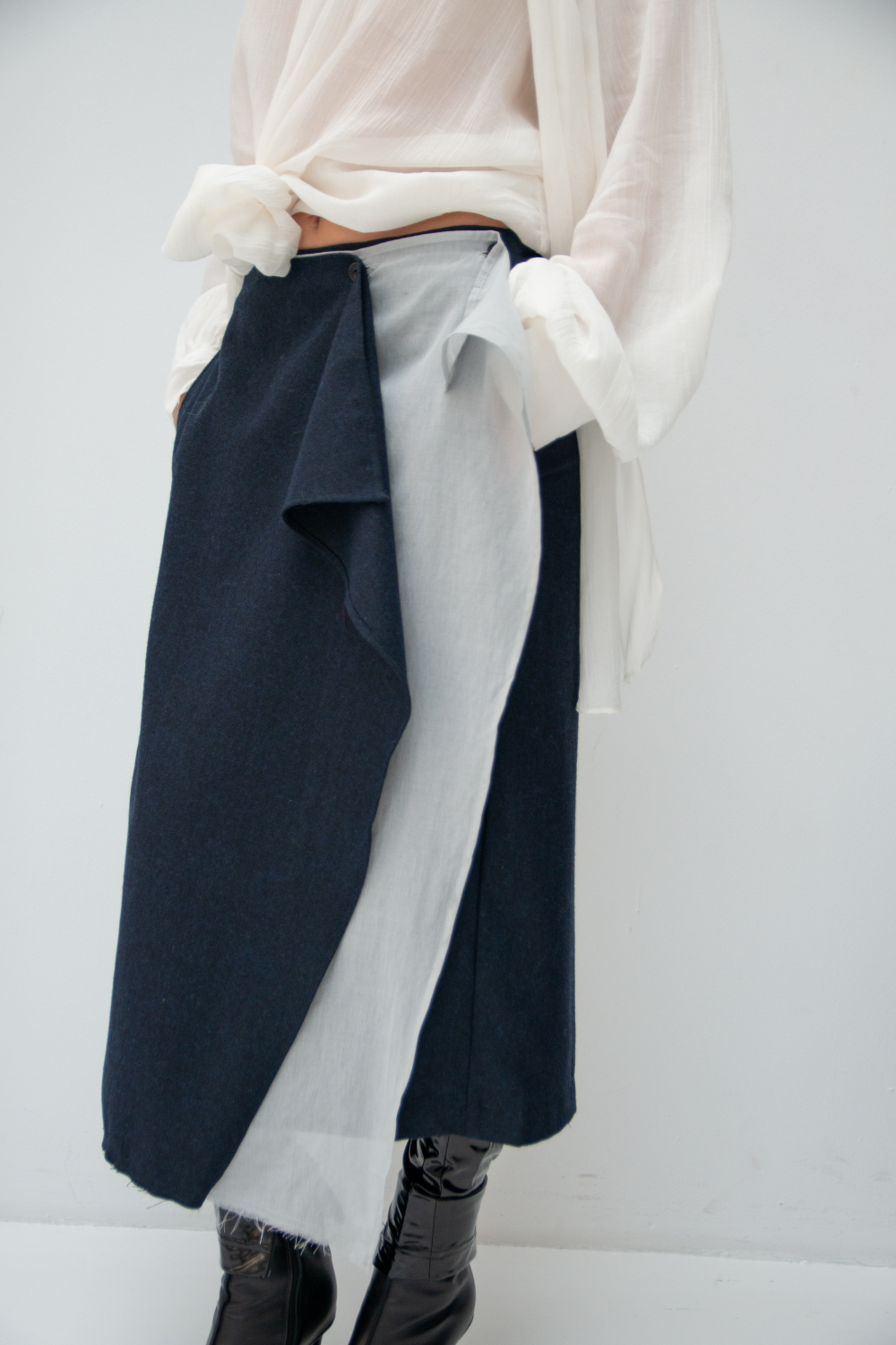 Юбка из шерсти с воланом GLORY