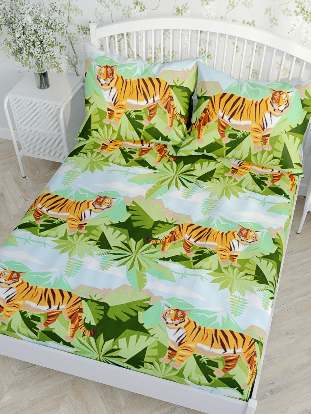 Простынь Сказка "Год тигра" 150х215 см, перкаль