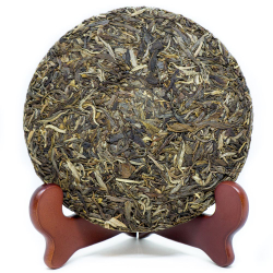 59305 Чай прессованный зеленый  Пуэр Шэн "Сэнчжун, Да Сюэ Шань", ци цзы бин 357гр