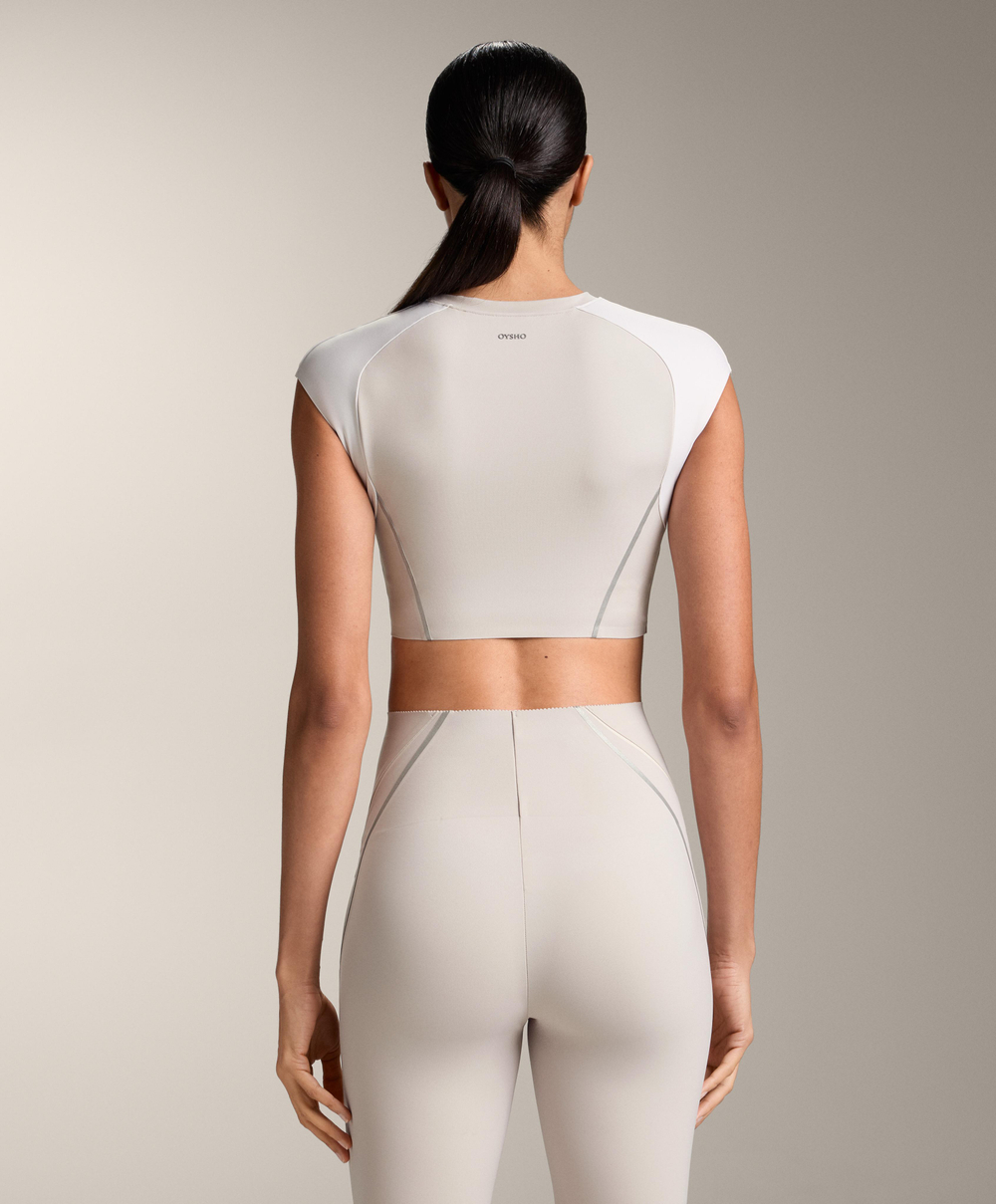 Oysho Топ Compressive светоотражающий, темно-серый