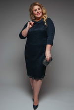 Платье Б224-3 54-64 2390 руб костюмная ткань и гипюр (1)