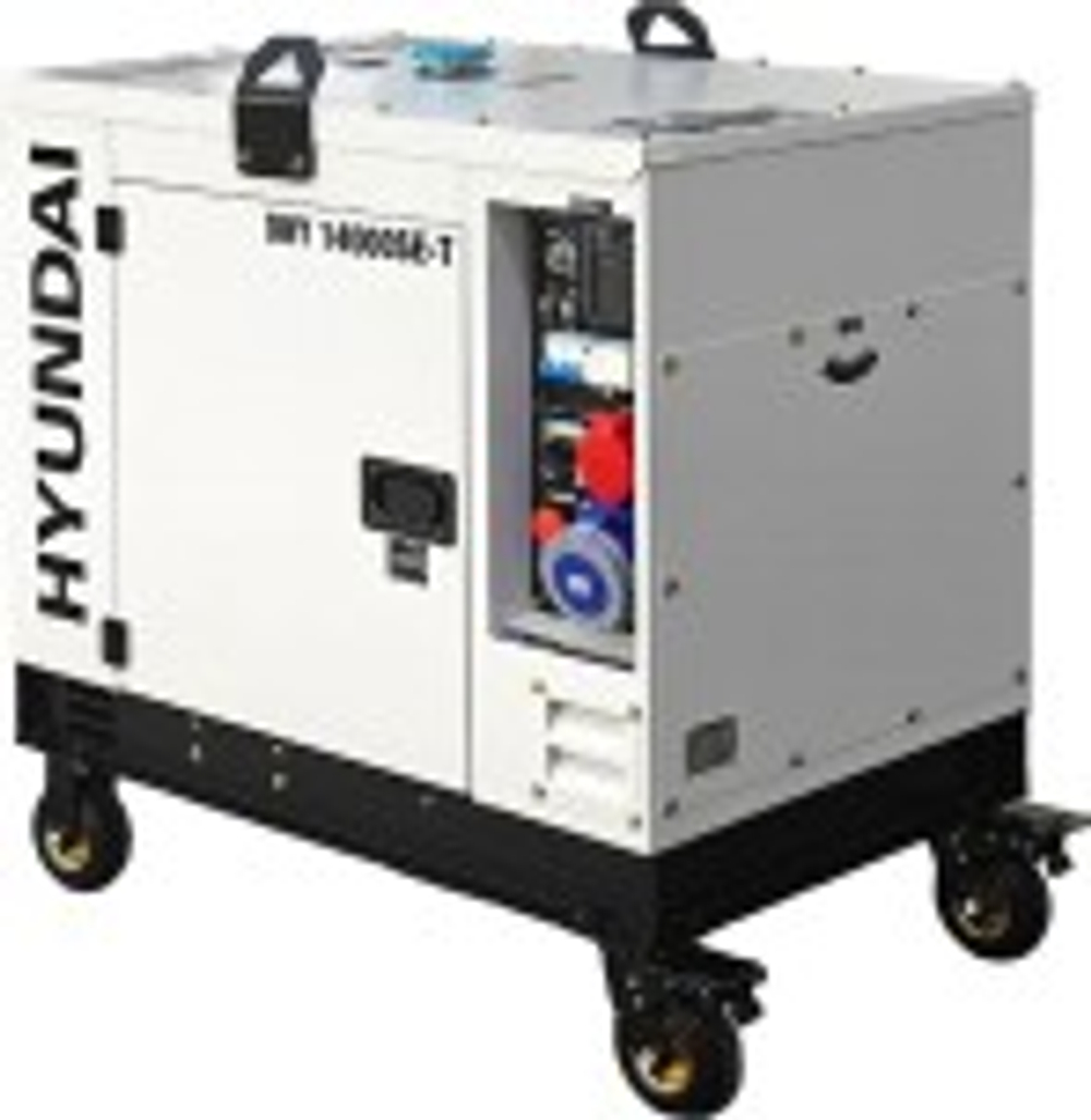 Электростанция дизельная с воздушным охлаждением HYUNDAI DHY 14000SE-T в кожухе