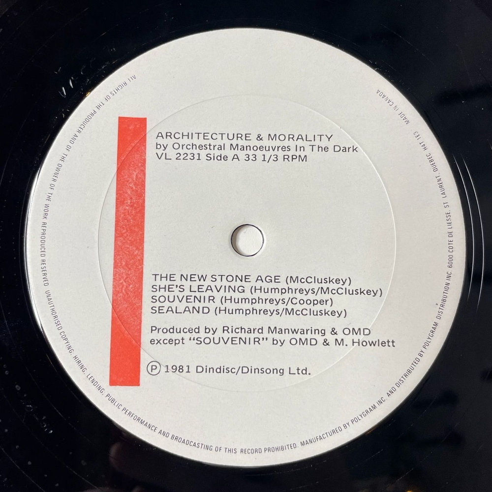 Винтажная виниловая пластинка LP Orchestral Manoeuvres In The Dark Architecture and Morality (Canada 1981)