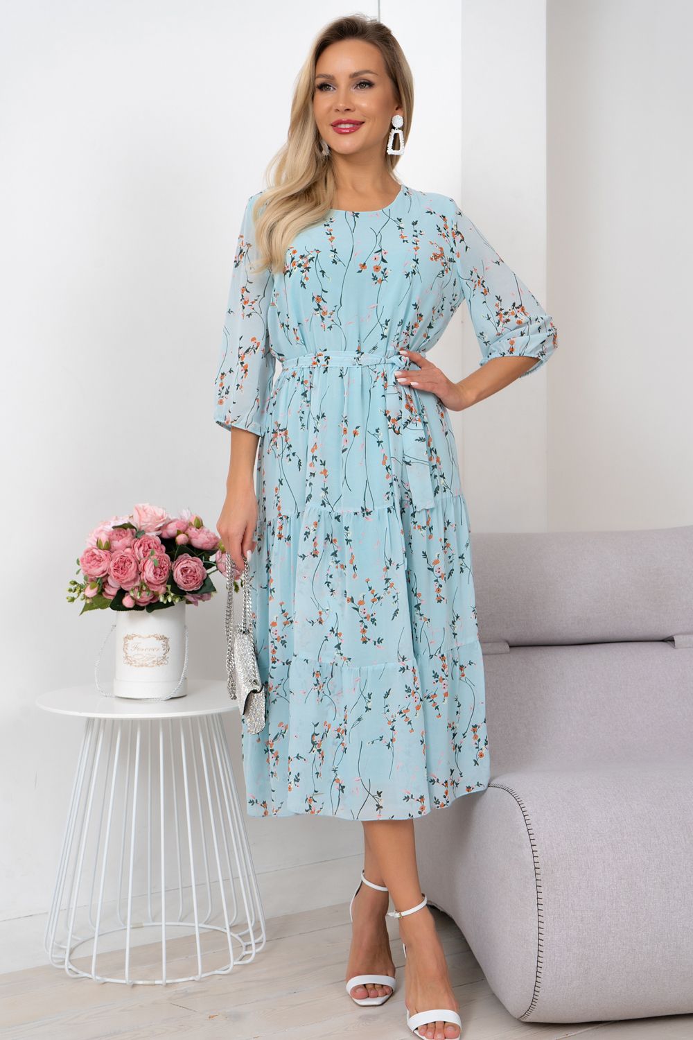 Платье Хелен (голубой) Р11-1075/5 Nikol