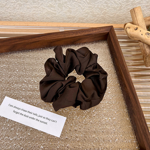 Шелковая резинка для волос, коричневый