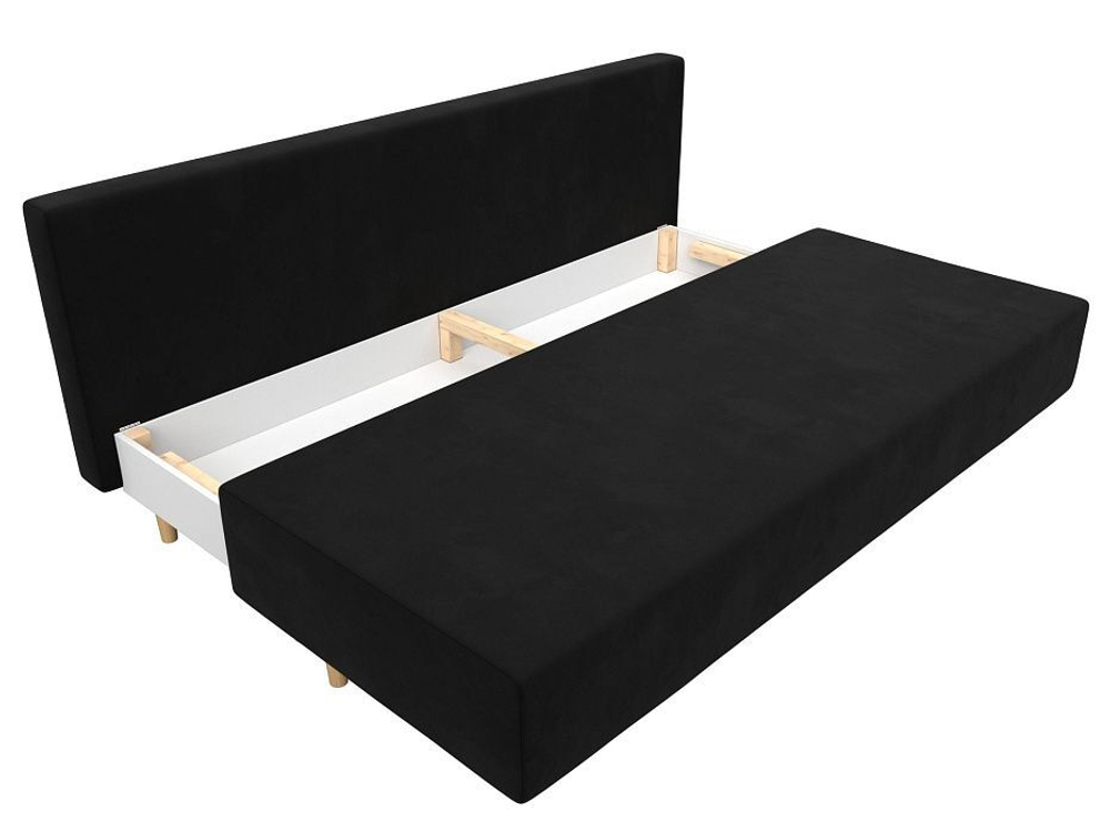 Диван прямой Лига-033 МИКРОВЕЛЬВЕТ Черный