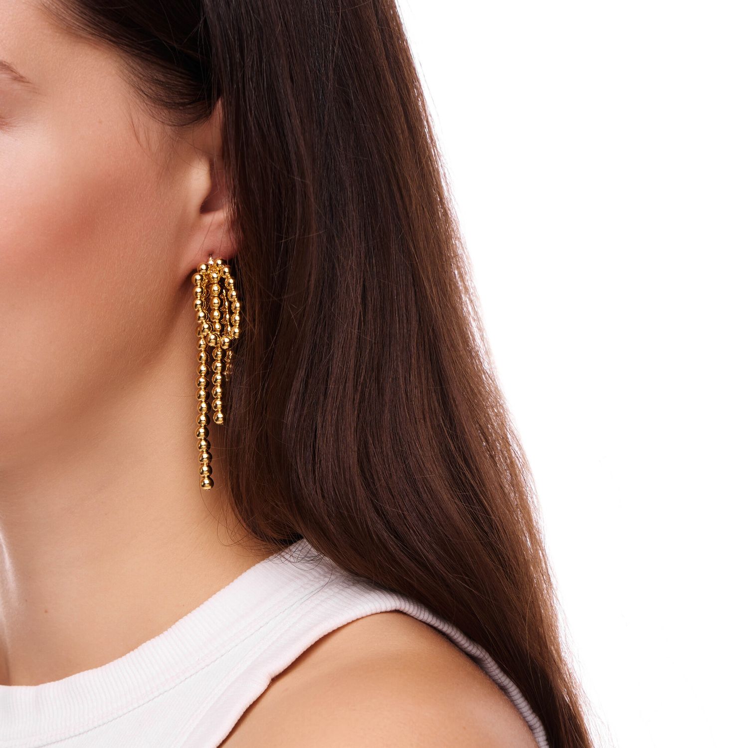 Серьги Golden Earrings With Bows Made Of Beads