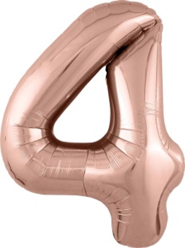 Agura Шар 40'' / 102 см "Цифра 4" Slim Розовое Золото (БГ-60)