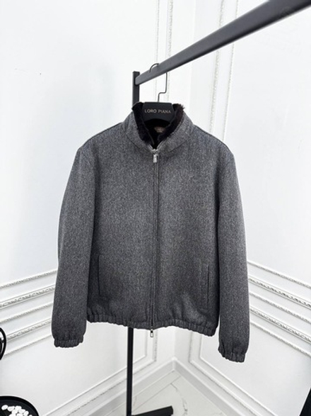 Шерстяной бомбер с мехом Loro Piana