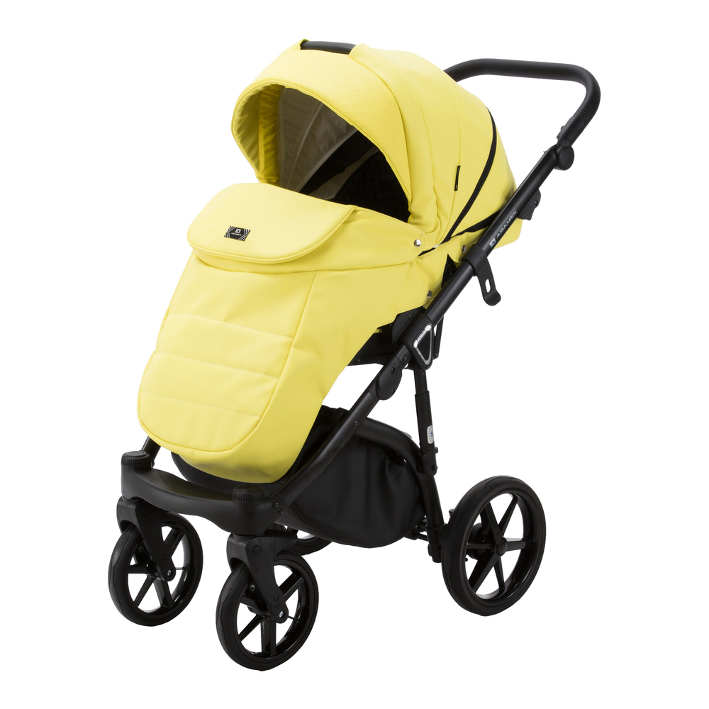 Детская универсальная коляска Adamex BIBIONE Deluxe SA-22 (3в1) Желтая эко-кожа