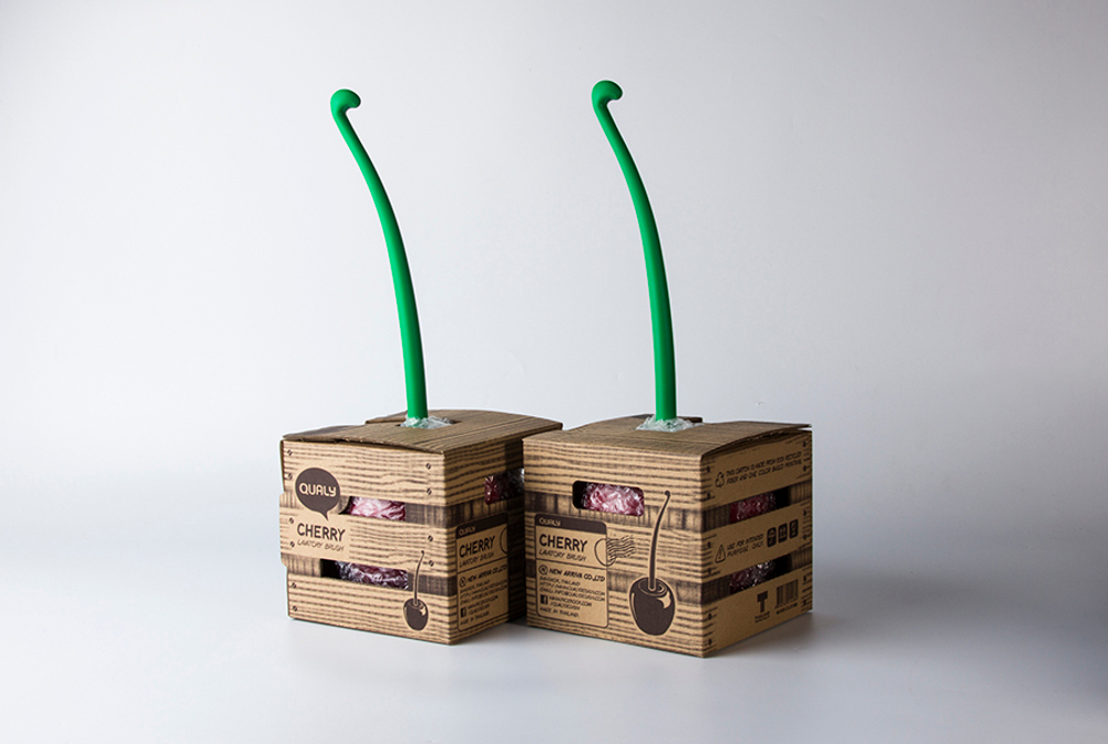 Ершик для туалета cherry, красный/зеленый