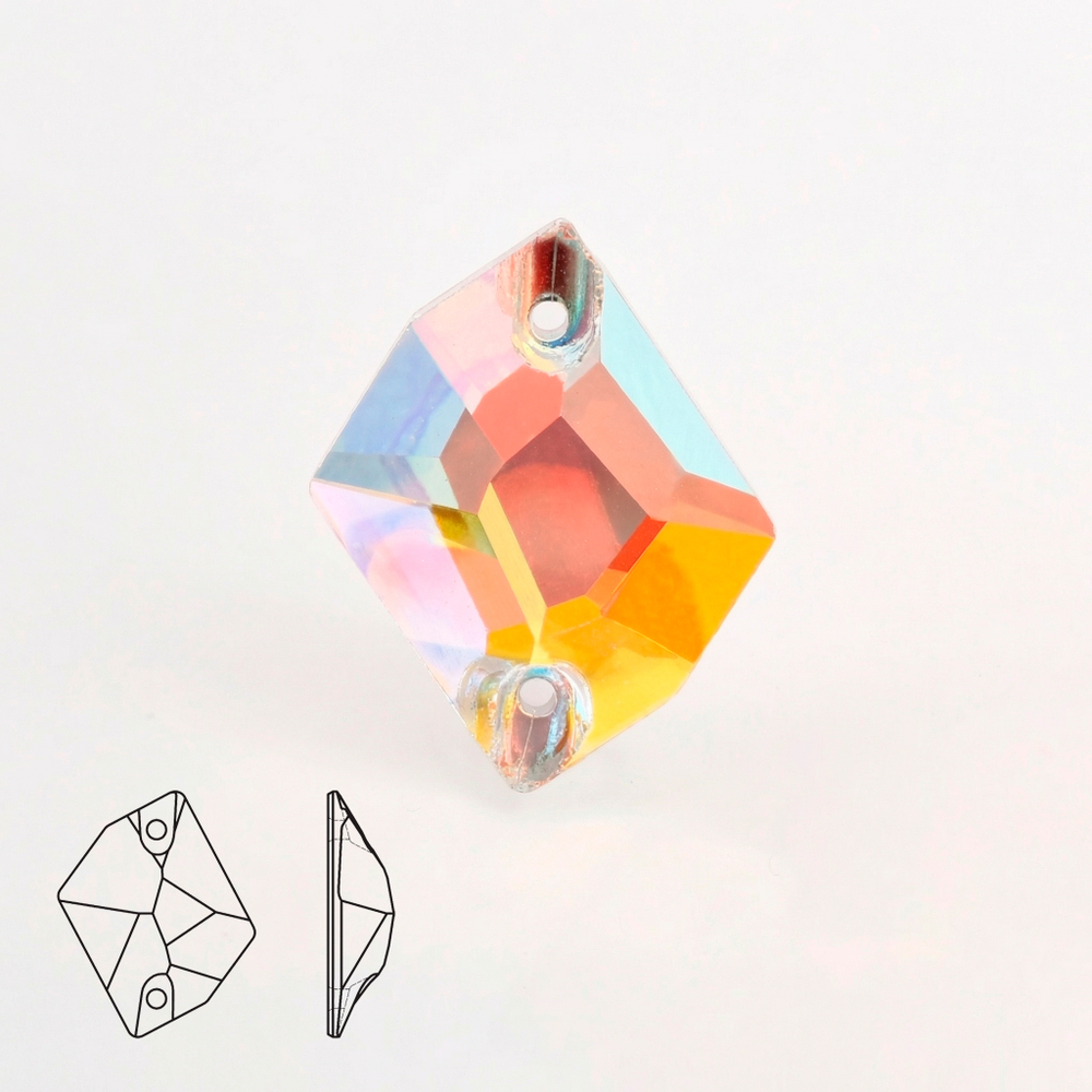 Пришивные стеклянные стразы (Golden Flame AB) Cosmic