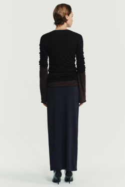 ZARA ЮБКА ИЗ МЯГКОГО МОДАЛА, ТЕМНЫЙ АНТРАЦИТ