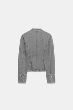ZARA КУРТКА Z1975 С БАСКОЙ, СЕРЫЙ МЕЛАНЖ