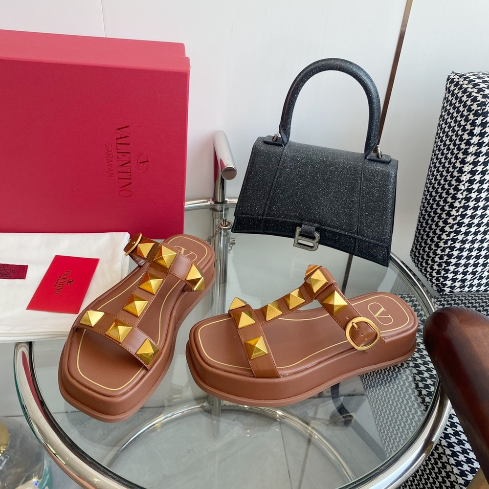 Valentino Roman Stud Slide Sandal