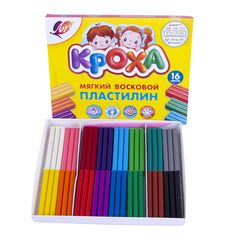 Plastilin \ Пластилин 16 цветов, 264 г, "Кроха", со стеком