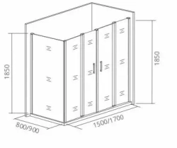 Душевой уголок Bas Infinity WTW-TD-170-G-CH 170*80*185 без поддона