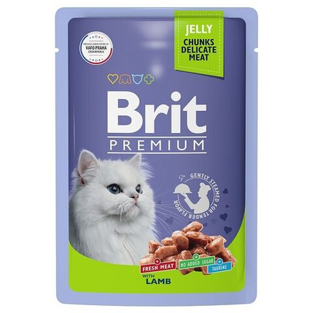 Brit Premium Пауч Ягненок в желе для взрослых кошек 85г
