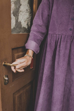 Платье оверсайз, фиолетовый вельвет