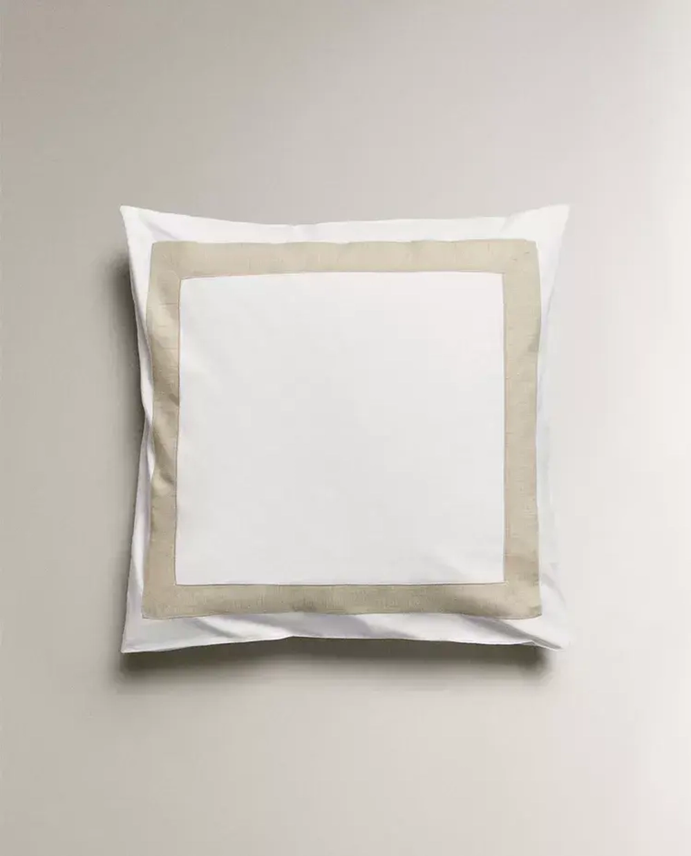 ZARA HOME НАВОЛОЧКА С ЛЬНЯНОЙ КАЙМОЙ, БЕЛЫЙ