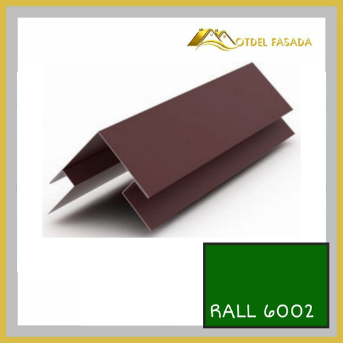 Угол наружный сложный 75мм RALL 6002-Лиственно- зеленый 0,45мм 2м