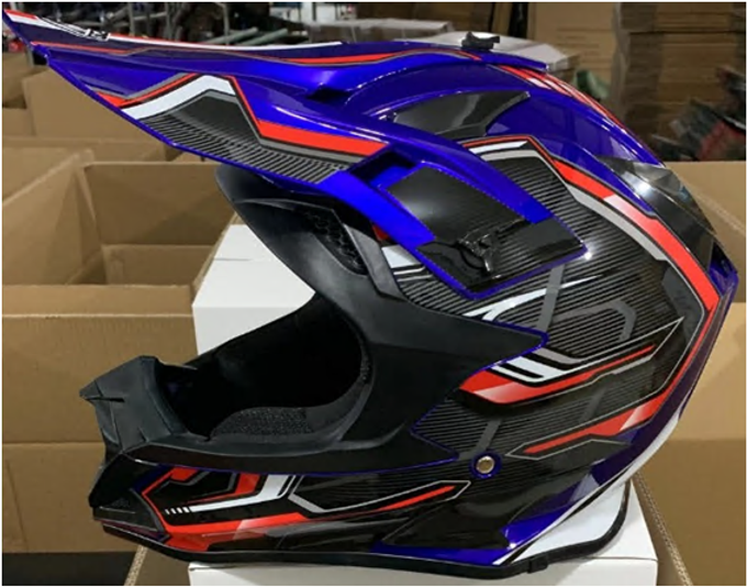 Шлем кроссовый MOTAX глянцево-синий-красный (G9)