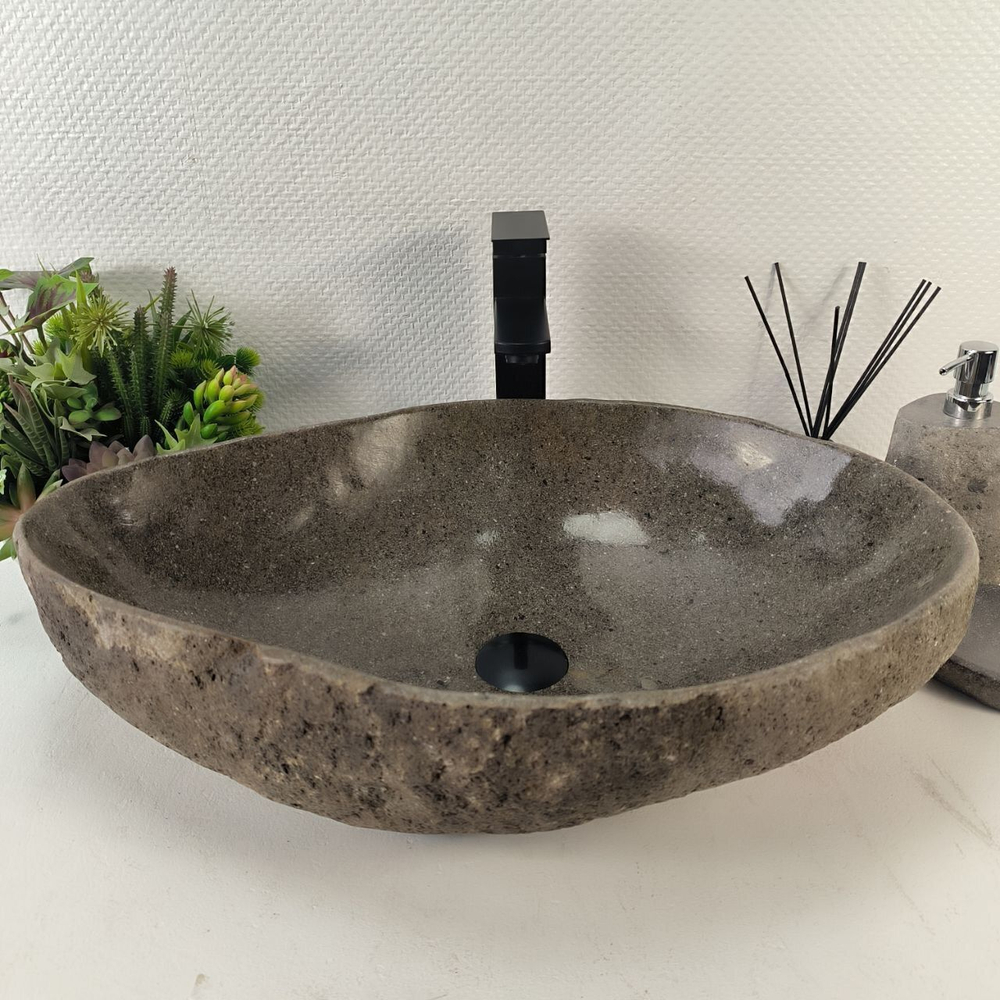 Каменная раковина из речного камня RS-05247 (61*41*15) 0863 из натурального камня