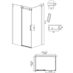 Душевой уголок Grossman Classic 100х70 120.K33.04.1070.21.10 профиль Черный матовый стекло тонированное