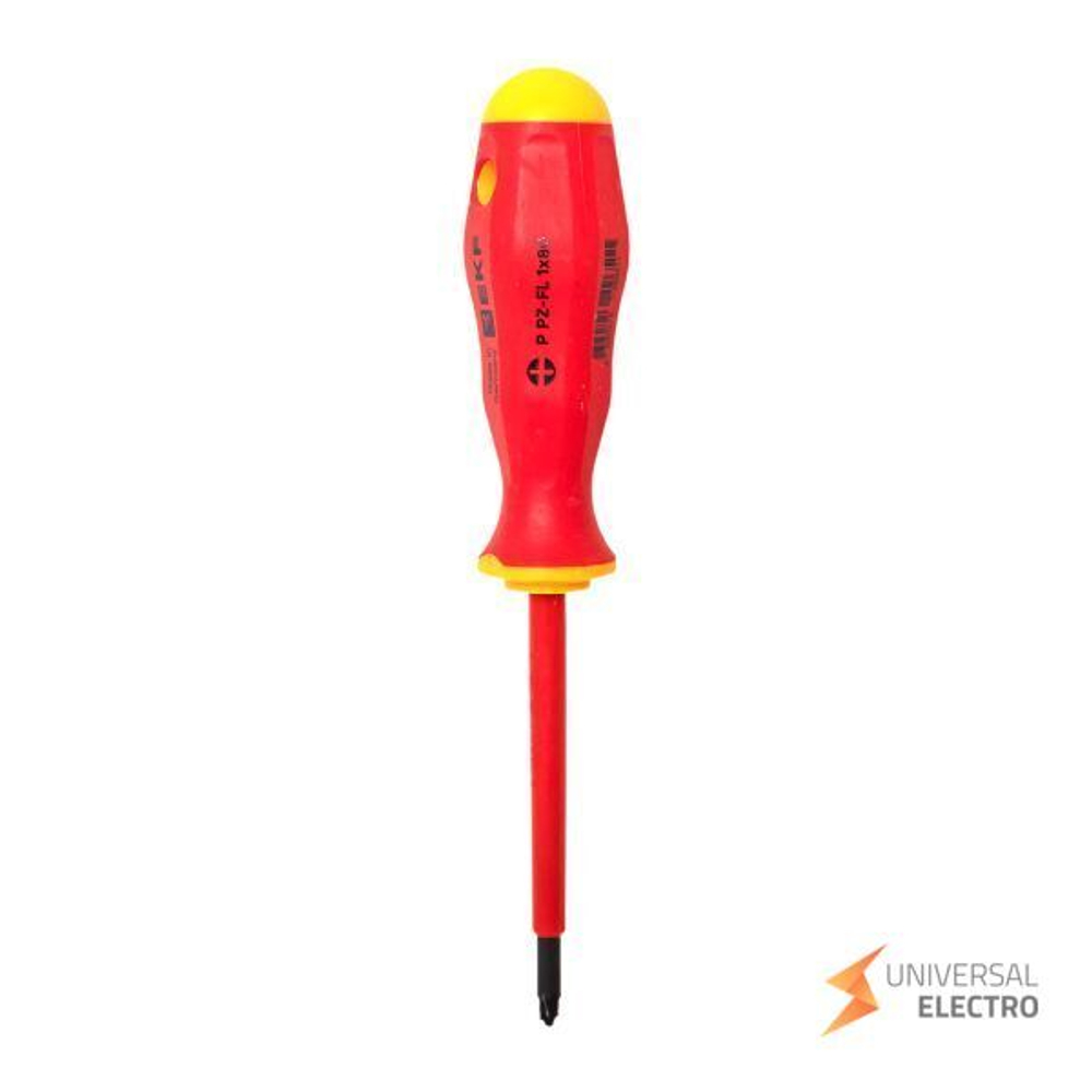 Отвертка Professional PZ-FL1х80 мм VDE 1000В EKF