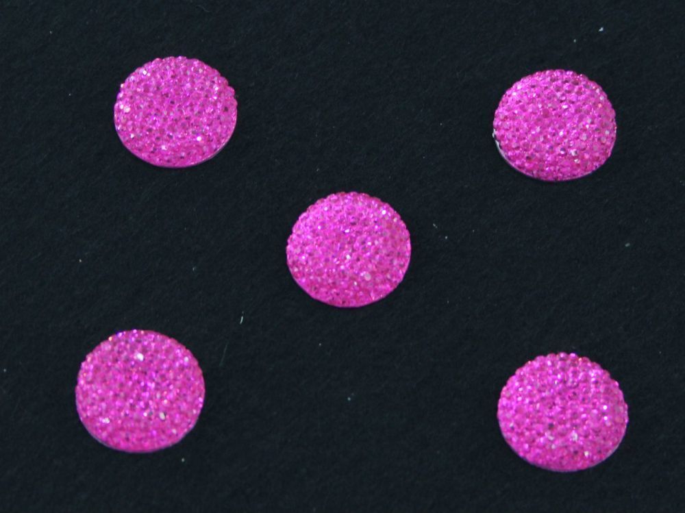 Кабошон круглый, акрил, блестящий, 12 мм, цвет №15 розовый (1уп=100шт)