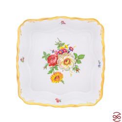 Салатник квадратный Queen's Crown Мейсенский букет 23см