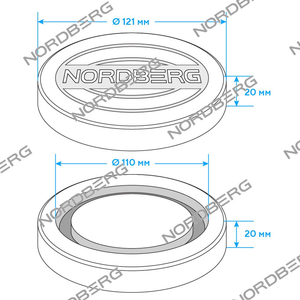 NORDBERG (PAD3) Резиновая насадка с логотипом для домкрата N32021E, N3203, N32030, N32031N, N32032, N32033, N32035