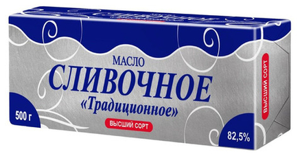 Масло сливочное Традиционное "Узоры" м.д.ж 82,5%, 500 гр