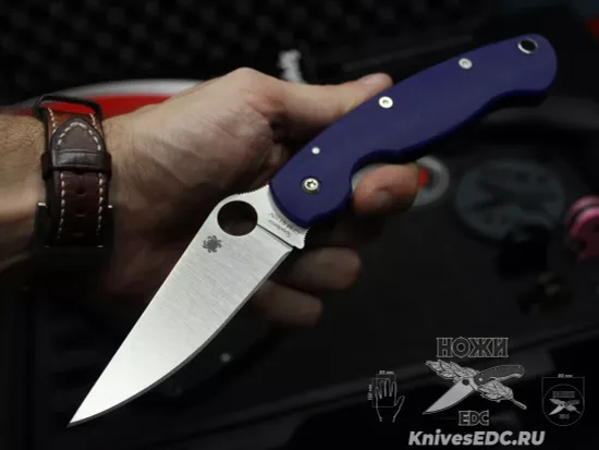 Складной нож Spyderco Military 36GPDBL c клинком из стали CPM-S110V, рукоять G10
