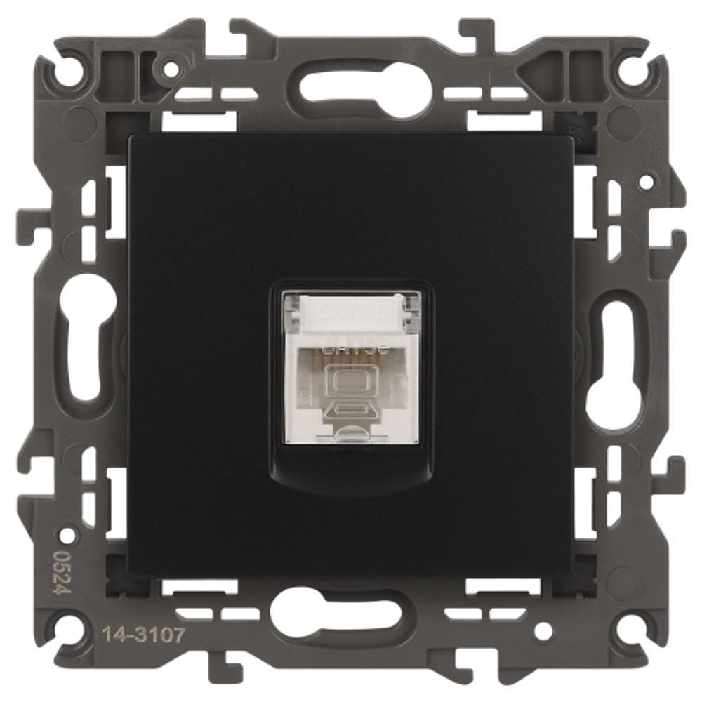 Розетка ЭРА Elegance 14-3107-05 информационная RJ45 IP20 антрацит