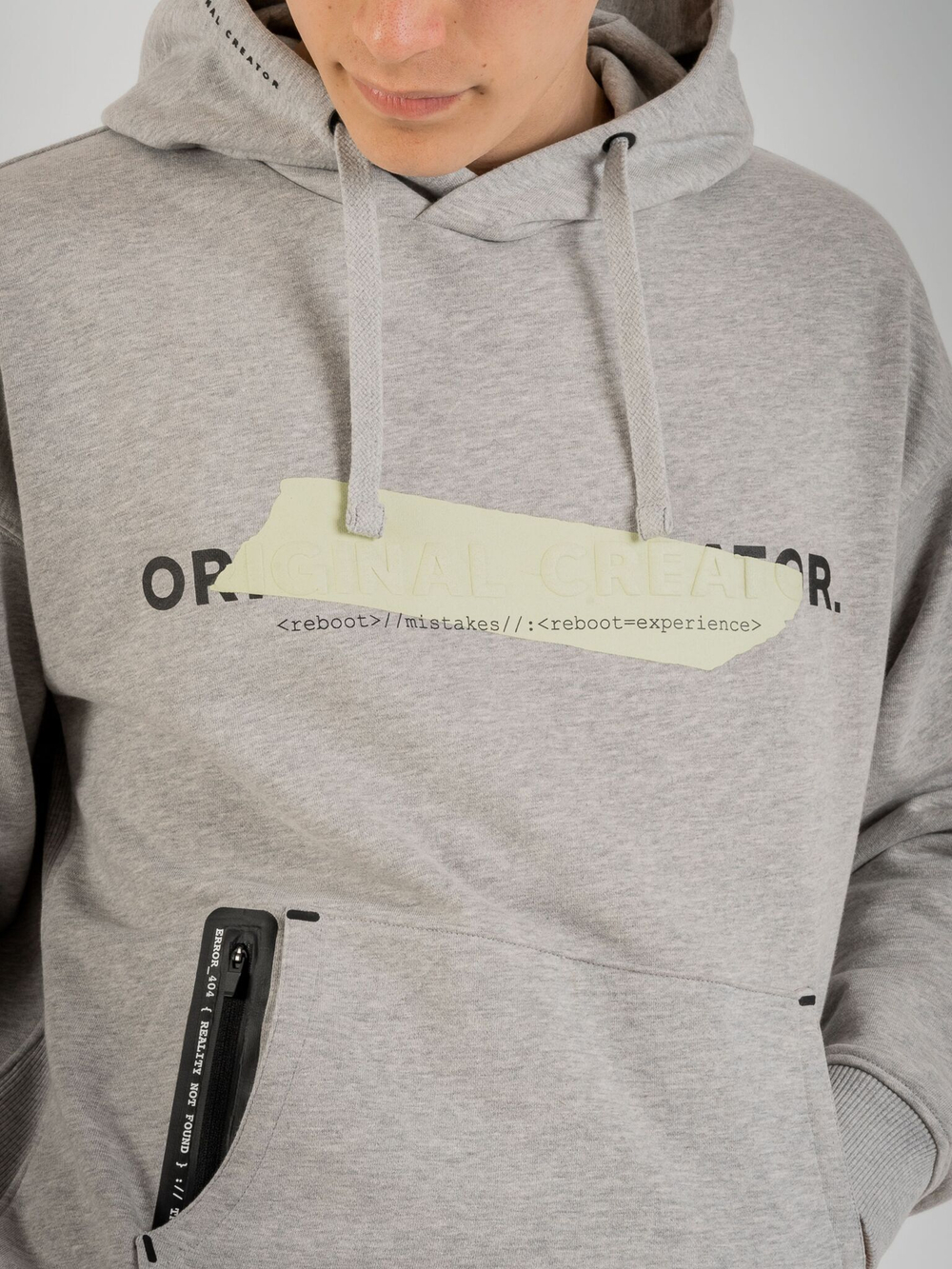 Худи мужское ORIGINAL CREATOR ERROR_404 HOODIE, Серый