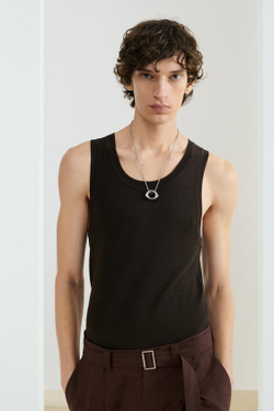 ZARA ТРИКОТАЖНЫЙ ТОП, КОРИЧНЕВЫЙ