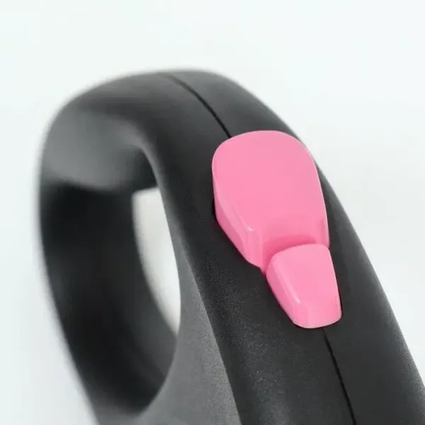 Flexi рулетка Black Design S (до 12кг) 5м трос черный/розовый