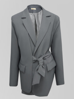 Пиджак Luxor свободный без пуговиц с завязками и двумя карманами однотонный