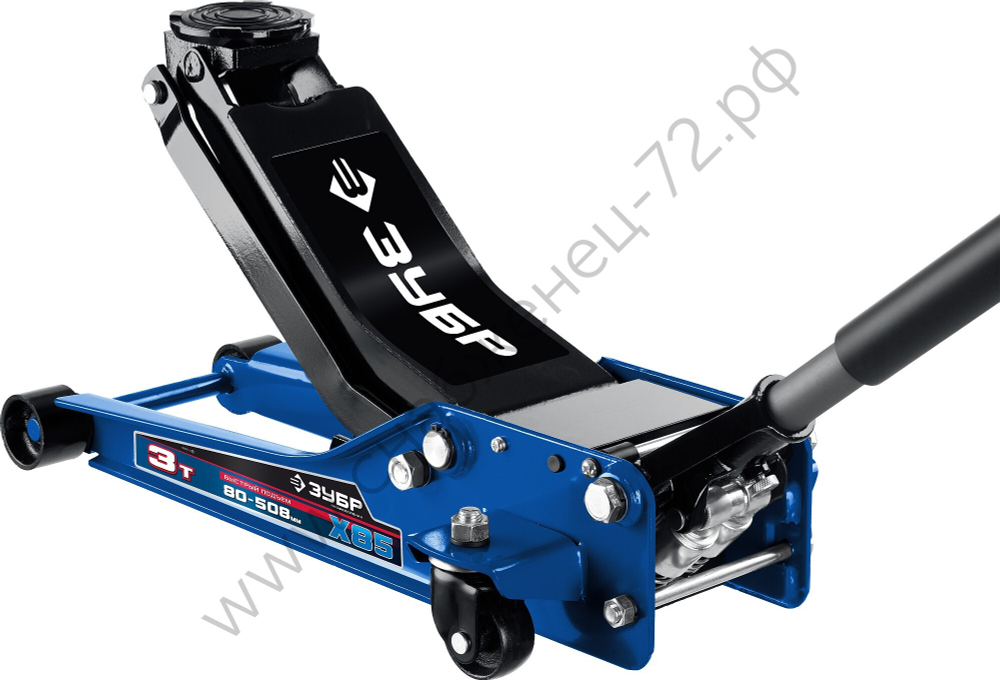 ЗУБР X85, 3 т, 80 - 508 мм, универсальный гидравлический подкатной домкрат для СТО, Профессионал (43051-3)