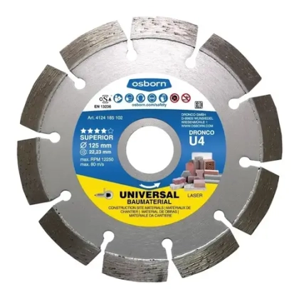 Алмазный сегментированный диск по бетону U4 125 мм OSBORN 4124185