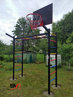 Монтаж уличной шведской стенки Sv Sport Рукоход (4 вертикальных столба)