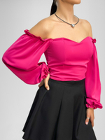 Топ Wish Collection 20121 с чашечками и длинными рукавами на резинке