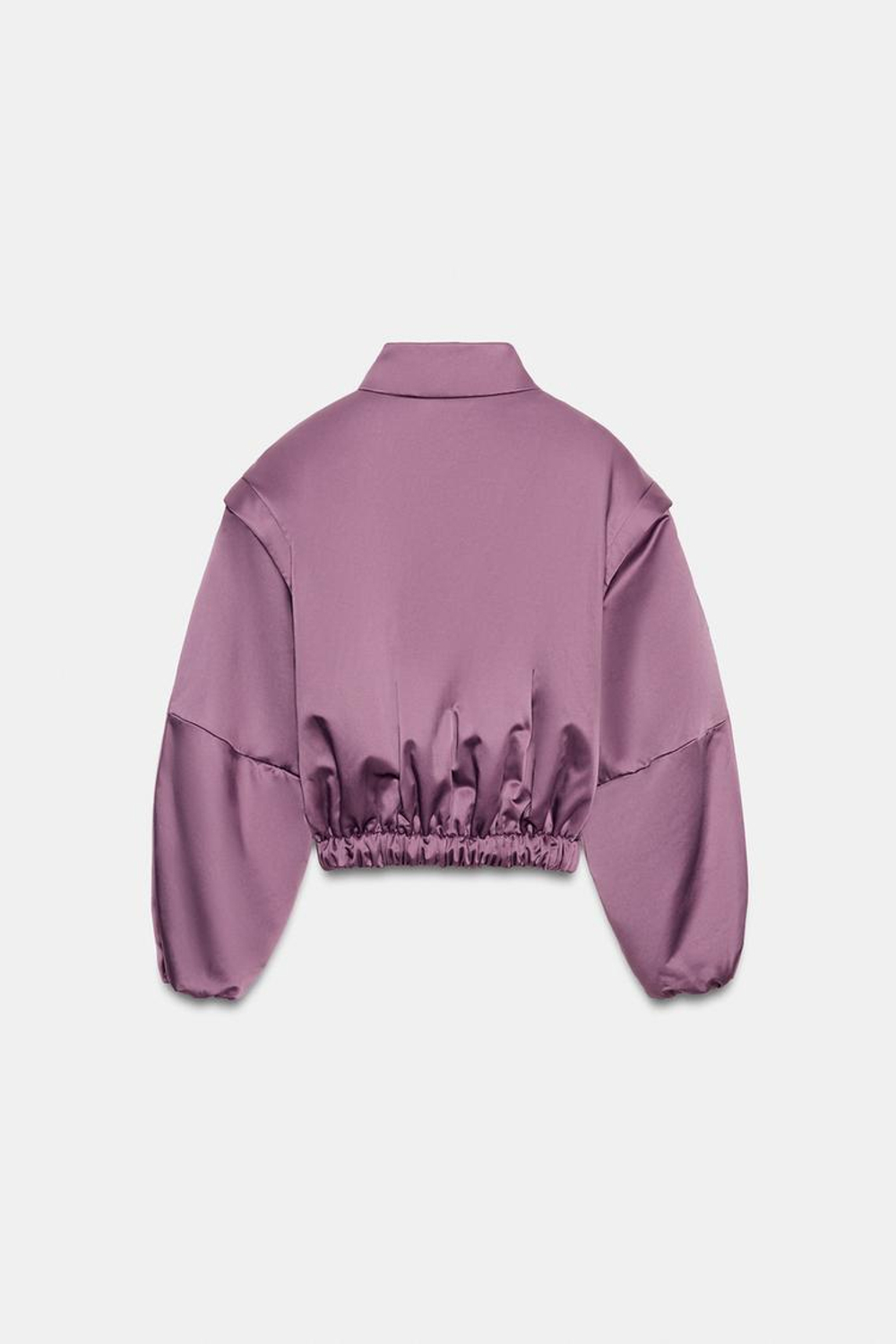 ZARA СТЕГАНАЯ КУРТКА С ВЫДЕЛЕННОЙ ЛИНИЕЙ ПЛЕЧ, СИРЕНЕВЫЙ