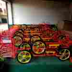 Семейный велосипед, четырёхместный, красный